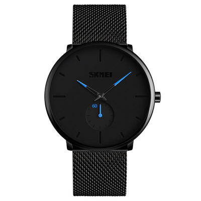 

SKMEI New Men Fashion Watches Stainless Steel Quartz Watch Simple Waterproof Business Wristwatches Male Clock 9185