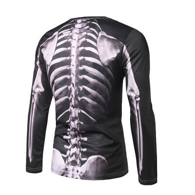 

New Fashion Male Skeleton Internal Organs 3D Printed Round Neck Short-Sleeved T-Shirt Anime Funny Halloween Men T Shirt