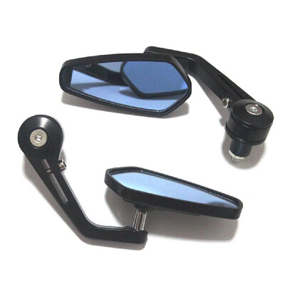 

1 Pair 78 22mm Handlebar Black Rotatable Aluminum Diamond Shape Motorcycle Bar End Rearview Side Mirror Modified Bend Rod Acces