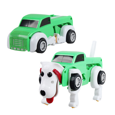

Gobestart Transformer Dog Car Novelty Clockwork Wind Up Automatic Deformable Toy