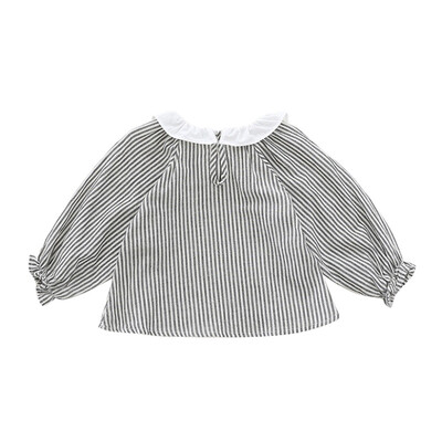 

New autumn girls cotton long sleeve shirts Lotus leaf collar collar baby girls princess shirts toddler casua tops