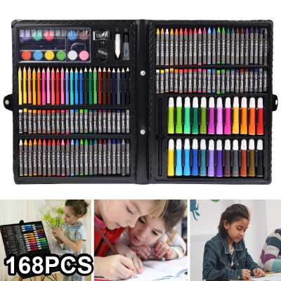 

168Pcsset Water Color Pen Drawing Tool Kit Painting Brush Art Marker Set Children Kids Gift