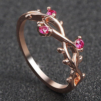 

Cute Dainty Women Fashion Cute Dainty Branch Ring Women Plated Rose Zircon Rings Wedding Jewelry Fashion Jewelry Gifts