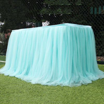 

Multi colors table skirt Tutu tulle fabric for wedding party Table decoration textile for home tablecloths accessories hot 2019