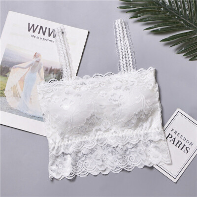 

Sexy Lace Top Lingerie Women Padded Crochet Vest Bralet Casual Woman Underwear Bralette Lady Bandeau Crop Tops Camisole