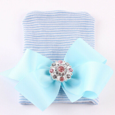 

Cute Newborn Baby Infant Toddler Comfy Bowknot Hospital Cap Beanie Hat