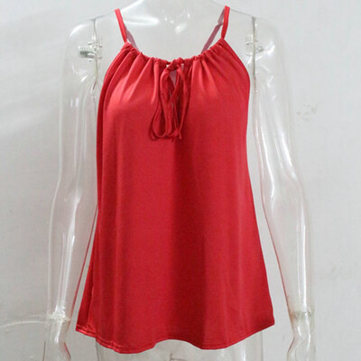 

Women Summer Top Fashion Solid Color Sexy Camisole Hanging Neck Sleeveless Ladies Bottoming Vest Top Women New Arrival