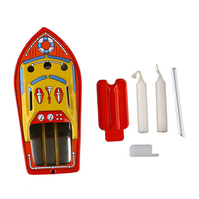 

YIWULAVintage Boat Steam Powerd Collectable Toy Boat Educational Recycle Retro Tin Boa