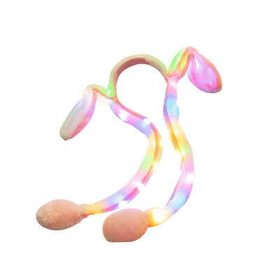 

LED Light Rabbit Ear Hat Headband Cute Cartoon Moving Plush Toy Cap Funny Hair Accessories