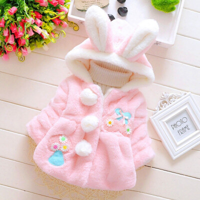 

Baby Girl Coat 2019 Autumn Winter Baby Girls Princess Warm Jacket Rabbit Ear Hoodie Casual Toddler Outerwear Infants clothing