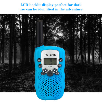 

2PCS Retevis RT388 Children Radio Set Civilian Handheld Intercom 8 Channels UHF Kids License-free Walkie Talkie LCD Display VOX PT