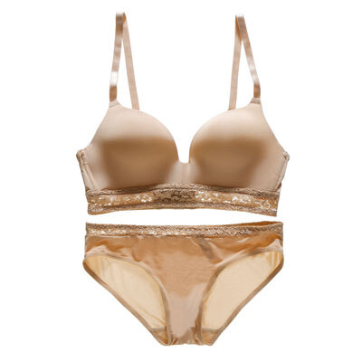 

Fashion Womens Underwear Sets Gather Sexy Lace Bra Suits Solid Color Lingerie Plus Size Bra Set Push Up Underwear