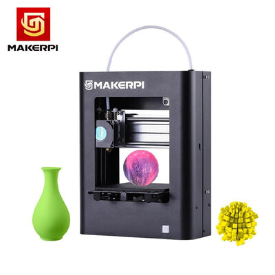 

MakerPi M1 Desktop Mini 3D Printer Fully Assembled 100100100mm Print Size Aluminum Frame Structure One-button Printing Smart Lev