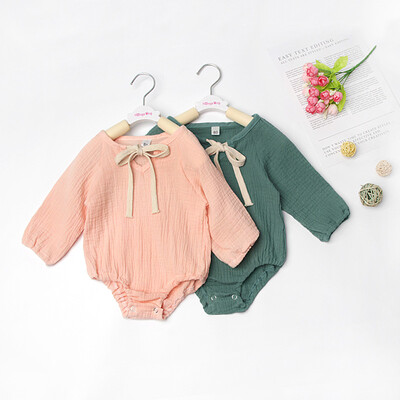 

Autumn Baby Girl Clothes Cotton Long Sleeve Baby Romper New Born Winter Boutiques Linen Playsuit Photo Props Infant Outfit