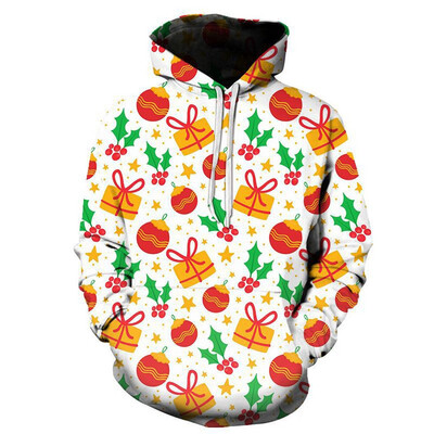 

Toponeto Mens Happy Christmas 3D Printed Long Sleeve Shirt Round Neck Blouse Top Hoodies