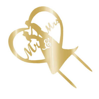 

Romantic Acrylic Cake Topper Mr Mrs Hollow Cake Accessory Wedding Cake Topper Decoration Party Supplies