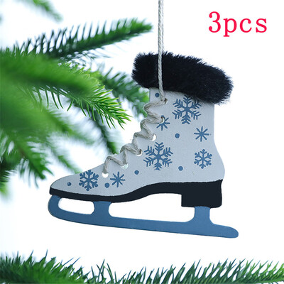 

Gobestart Christmas Sleigh Plush Wooden Pendant Decoration Pendant Decorations 3pcs