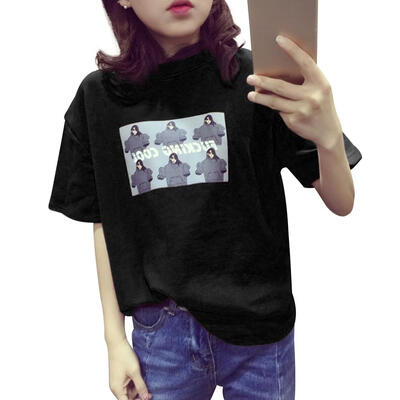 

O-Neck Leisure Women T-Shirts Short Sleeve Korean Print Summer Casual Tees