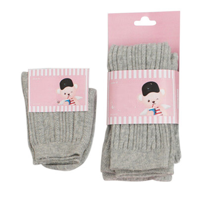 

2 PCS Baby Girl Princess 4 Color Pantyhose Checkered Nine-Point Socks With The Color Socks Set