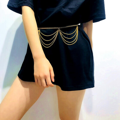 

Multi-layer Wave Body Chain Female Fringed Temperament Wild Waist Metal Chain