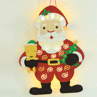 

Tailored Christmas Tree Hanging Ornaments LED Wooden Santa Claus House Hotel Bar Decor