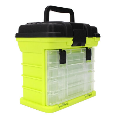 

Fishing Tackle Box with 4 Fishing Boxes Water Resistant Fishing Tackle Storage Trays with Secure Locking Latches Removable Divider