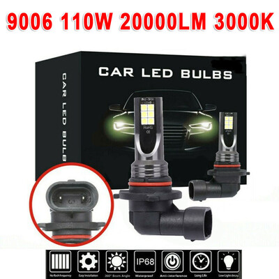 

1 Pair 9006 LED Fog Light Conversion Kit Bulb High Power 3000K 110W Headlight