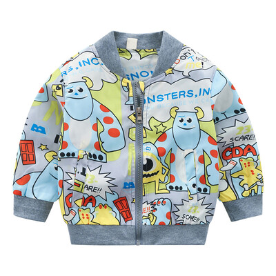

Baby Boys Outfits Tops Cartoon Print Casual Zipper Sweatshirt Kids Coat Outerwear 2-7Y