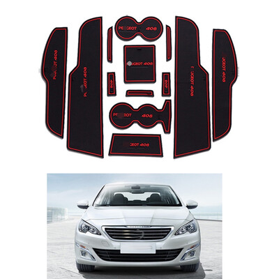 

13pcsset Car Non-Slip Door Groove Mats Cup Holder Pad Inner Decor Replacement For Peugeot 408 2014-2018