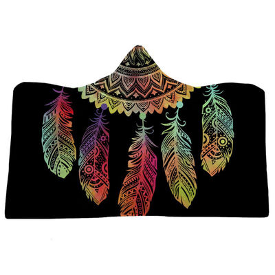 

Bohemian Wearable Blanket Soft Plush Cloak with Cap for Adults Mandala Dreamcatcher Fleece Throw Blanket Microfiber Throw
