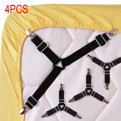 

4PCS Triangle Bed Mattress Sheet Clips Grippers Straps Suspender Fastener Holder
