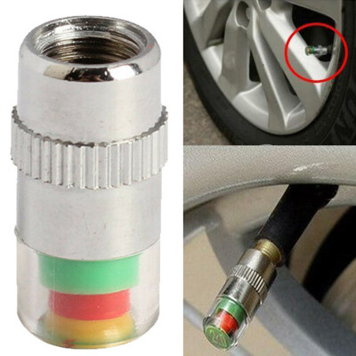 

4pcs Car Motorcycle Valve Warning Cap 24Bar Set Wheel Tires Pressure Monitor