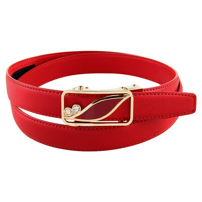 

BPSTAR Womens Automatic Buckle Genuine Leather Ladys Ratchet Holeless Belt Business High Quality Womens Real Belt for Pants