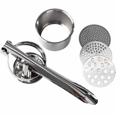 

Useful Household Potato Masher Portable Stainless Steel Potato Puree Tool Kitchen Gadgetswith 3PCS Replaceable Negatives New