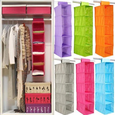 

5-Shelf Fabric Hanging Wardrobe Closet Storage Organizer Cloth Bag Foldable