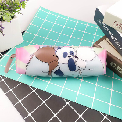 

Lovely Cartoon Bear Panda Pencil Case Silicone Naked Bear Stationery Pouches