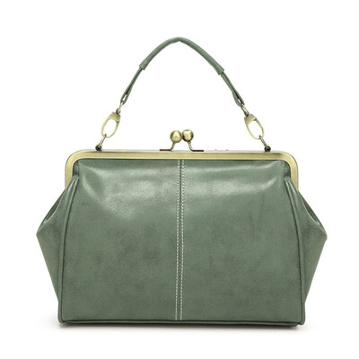 

Retro Matte Carved Kiss Lock Faux Leather Women Tote Handbag Crossbody Sling Bag
