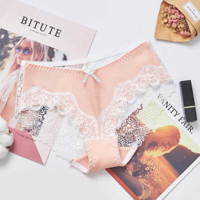 

Japanese Style New Sexy Lace Transparent Hollow Briefs Fashion Sweet Bow Decoration Women Panties