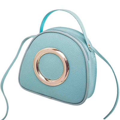 

Fashion Women Faux Leather Circular Ring Zipper Purse Crossbody Shoulder Bag
