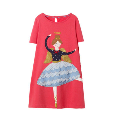 

Summer Girl Dress Cartoon Angel Pattern Dress Children Clothing Children Dress 2-7Y Kids Dress Sleeve Sundress