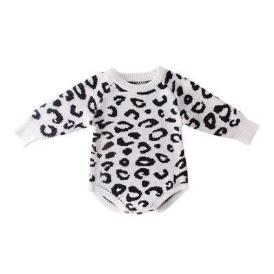 

Knitted Baby Clothes Newborn Baby Romper Leopard Baby Girl Romper Cotton Infant Baby Boy Romper Infant Baby Jumpsuit Overalls