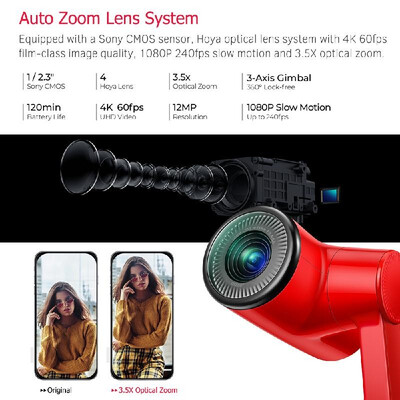 

OBSBOT Tail AI Camera 4K 60FPS UHD Portable Video Camera Camcorder 35X Optical Zoom Support AI Tracking Smart Composition Gesture