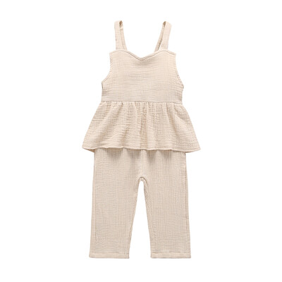 

Baby Girls Summer Pants Children Cotton Backless Elastic Suspenders Pants Overalls Trousers casual sleeveless trousers