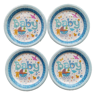 

Toponeto Baby Circular Paper Tray Cake Tray 7-Inch Pink And Blue Baby Paper Tray 10Pcs