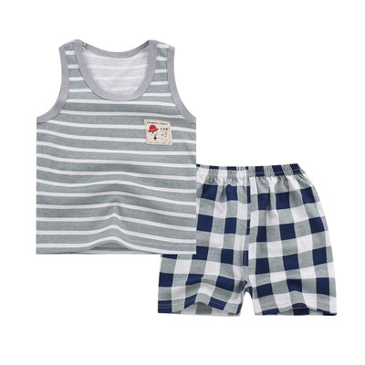 

WEIXINBY Summer Childrens Vest T-shirt Shorts Pant Suit Boys Girls Clothing Suit Baby Soft Cotton Clothes Newborn Kids Set 2Pcs