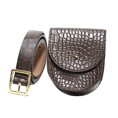 

Tailored Women Waist Pack Serpentine Fanny Pack Leather Fashion Snake Skin Waist Belt