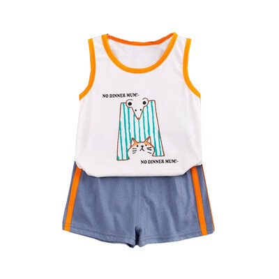 

Summer children clothes 2pcs Baby Boys clothes Casual Sleeveless Striped Pineapple Vest TopsShorts Suits Costume Set
