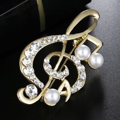 

Rhinestone Jewelry Color Fashionable Imitation Gold Brooches Wholesale Women Pin Cute Brooch Crystal Pretty Popular Pearl