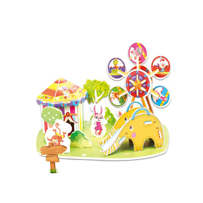 

Gobestart Paper Board Puzzle Early Learning Construction Assemble Children Home Decoration