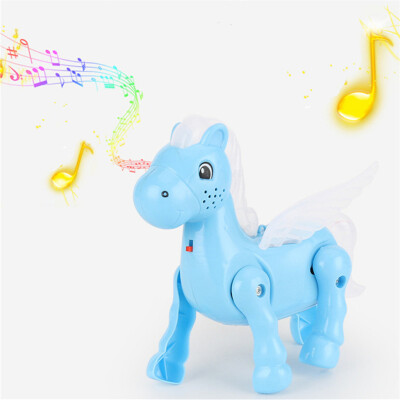 

Siaonvr Electric Leash-Horse Walking Singing Light Interactive Christmas Toy Kids Gifts